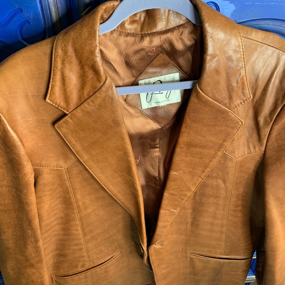 Vintage Mens Remy Leather Jacket Sz 42R Cognac USA - Picture 3 of 6